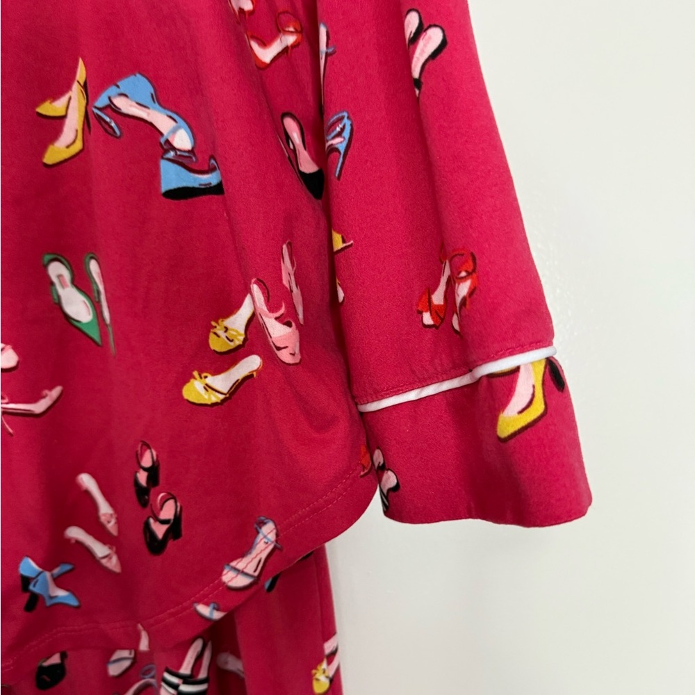 Kate Spade Pink Shoe-Print Pajama Set in size medium - Picture 6 of 14